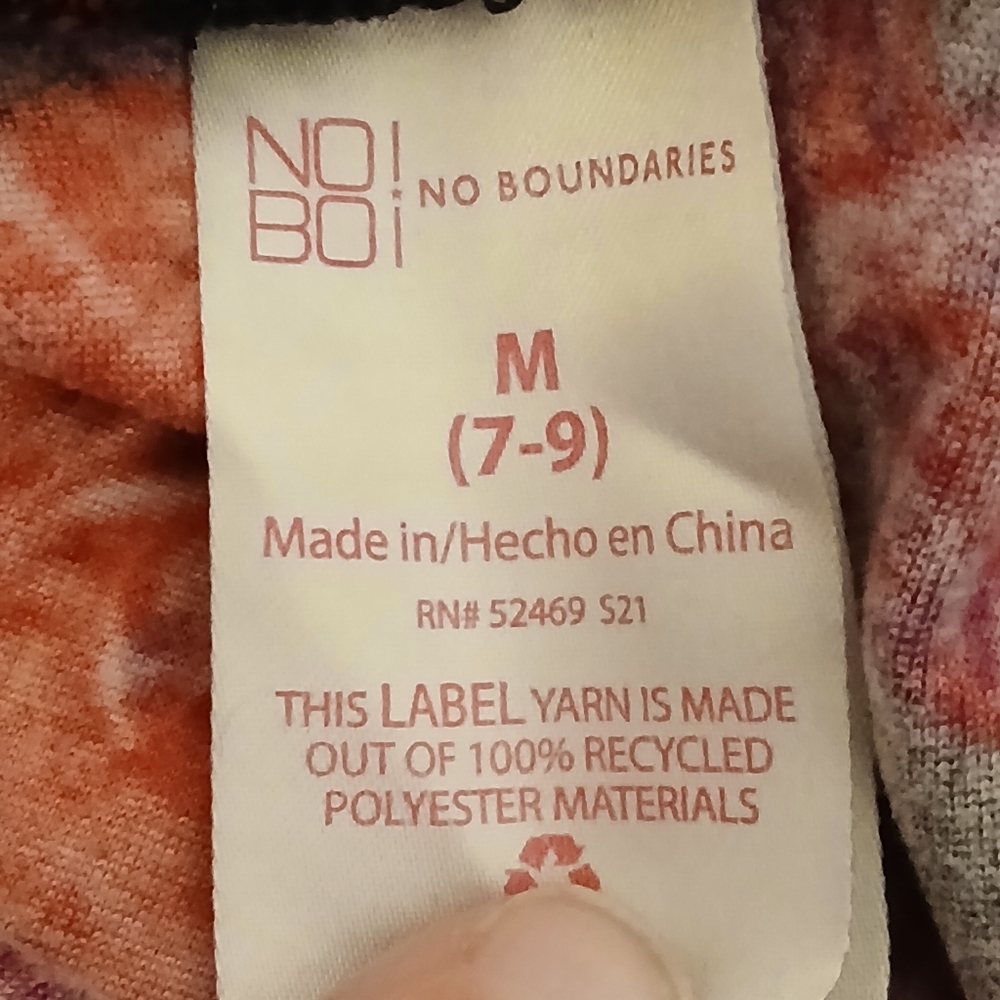 No Boundaries Red and Purple Floral Leggings - Picture 2 of 3